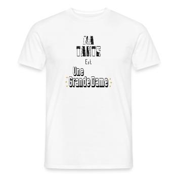 Ma Tante Est Une Grande Dame - T-shirt homme - blanc - Devant - AI Model Male 178 dark (178cm)