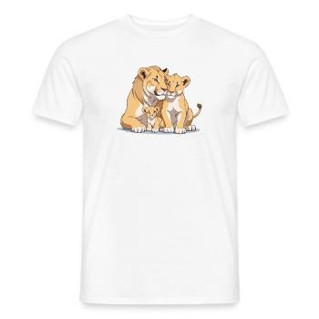Famille des lions - T-shirt homme - blanc - Devant - AI Model Male 178 dark (178cm)