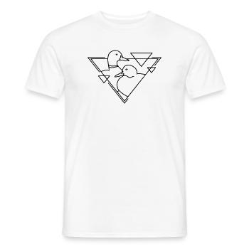 Deux canards en design géométrique - T-shirt homme - blanc - Devant - AI Model Male 178 dark (178cm)