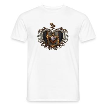 Frauenkarte mit brennendem Herzen - Männer T-Shirt - Weiß - Vorne - AI Model Male 178 dark (178cm)