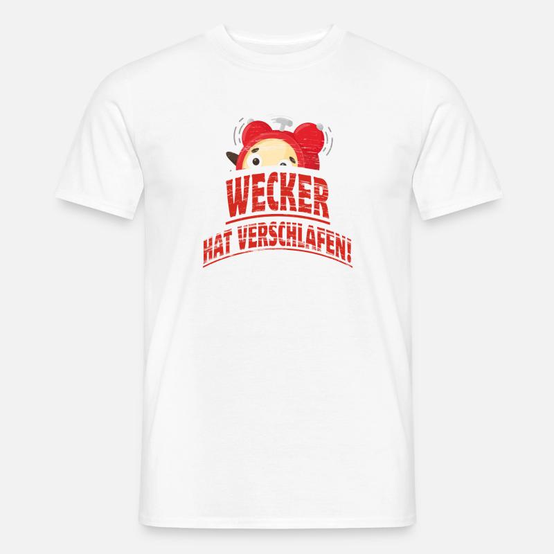 Wecker hat verschlafen - Männer T-Shirt - Weiß