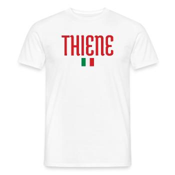 THIENE-Italie Conception de drapeaux et de typographie - T-shirt homme - blanc - Devant - AI Model Male 178 dark (178cm)