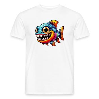 Piranha - Men's T-Shirt - white - Front - AI Model Male 178 dark (178cm)