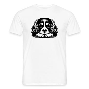 Cavalier King Charles Tête d’Épagneul avec Pattes - T-shirt homme - blanc - Devant - AI Model Male 178 dark (178cm)