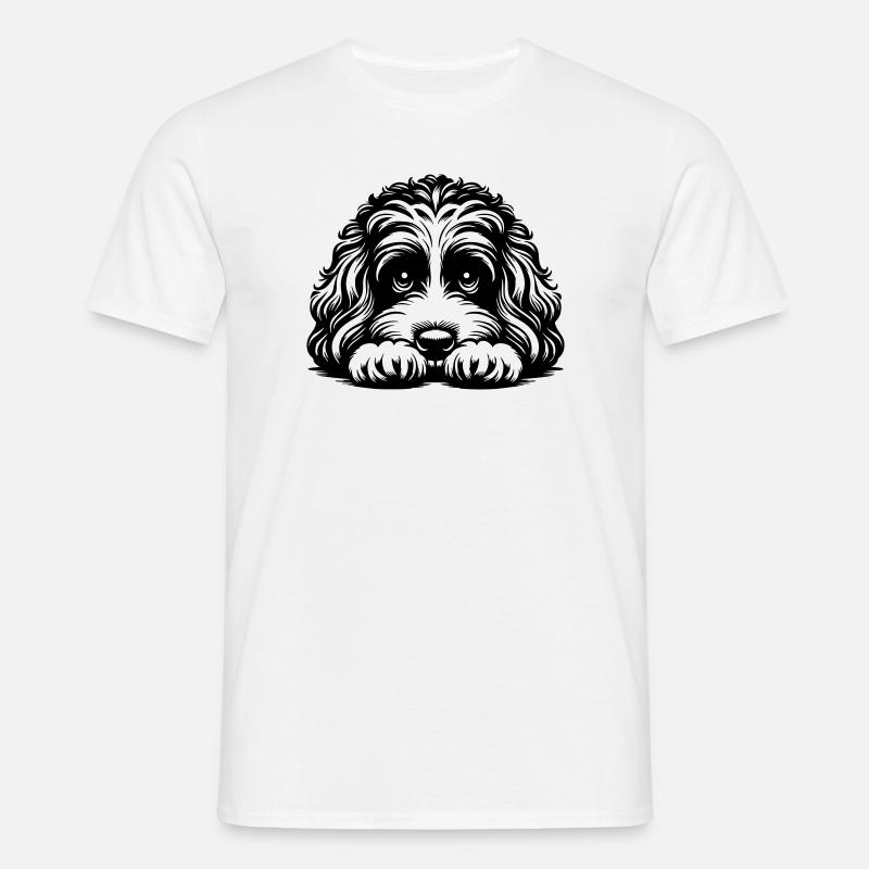Cavapoo Head with Paws - Men's T-Shirt - white