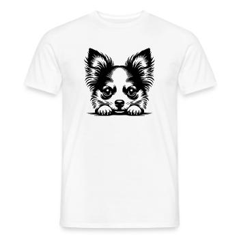 Tête de Chihuahua avec Poten - T-shirt homme - blanc - Devant - AI Model Male 178 dark (178cm)