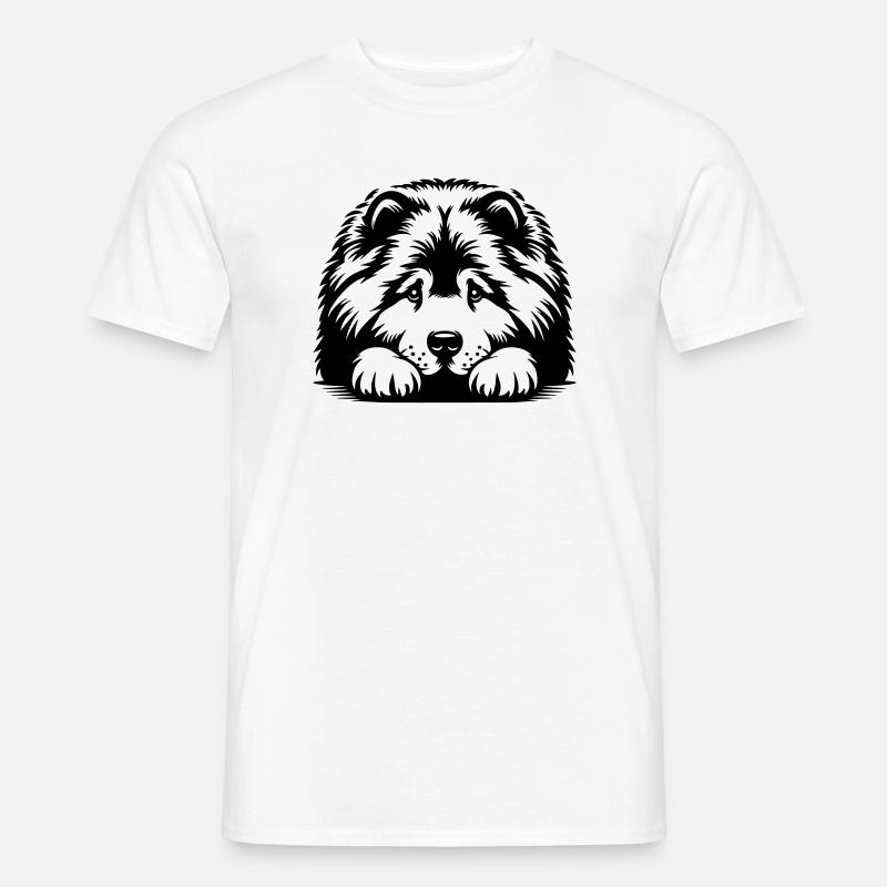 Chow Chow Kopf mit Pfoten - Männer T-Shirt - Weiß