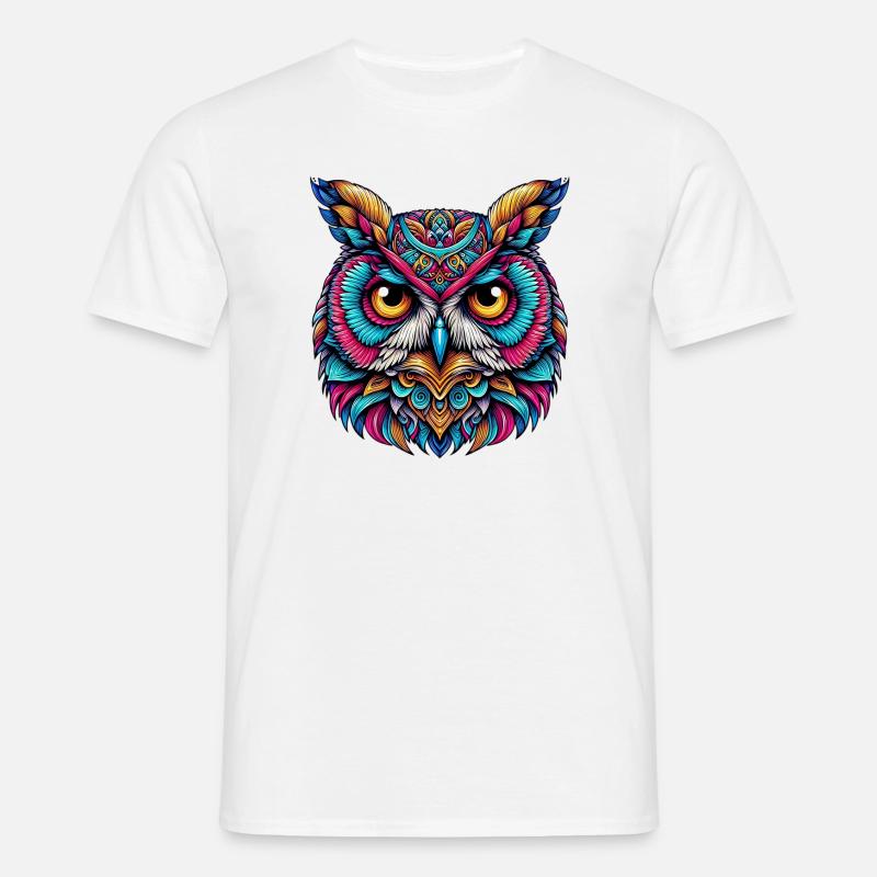Eule - Männer T-Shirt - Weiß