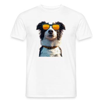 Border Collie Dog Lover Puppy Cute Collies - Men's T-Shirt - white - Front - AI Model Male 178 dark (178cm)