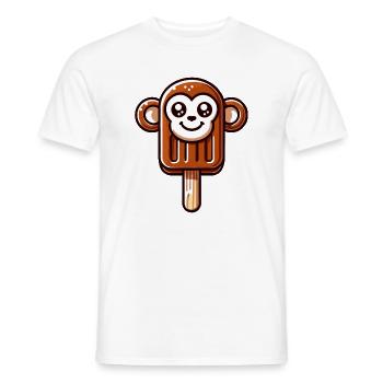 Une glace en forme de singe souriant - T-shirt homme - blanc - Devant - AI Model Male 178 dark (178cm)
