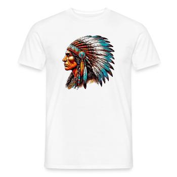 American Indian American - Men's T-Shirt - white - Front - AI Model Male 178 dark (178cm)