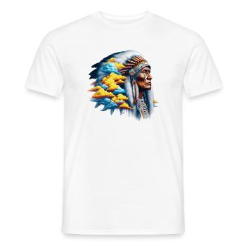 American Indian American - Men's T-Shirt - white - Front - AI Model Male 178 dark (178cm)