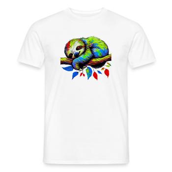 Faultier - Männer T-Shirt - Weiß - Vorne - AI Model Male 178 dark (178cm)