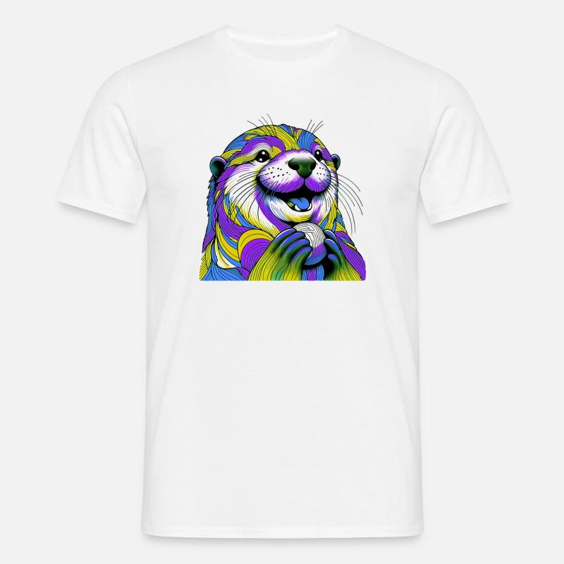 Otter - Männer T-Shirt - Weiß