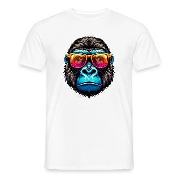 Gorilles avec lunettes de soleil - T-shirt homme - blanc - Devant - AI Model Male 178 dark (178cm)