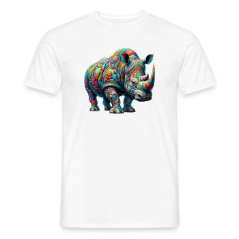 Rhinoceros - Men's T-Shirt - white - Front - AI Model Male 178 dark (178cm)