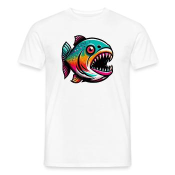 Piranha - Men's T-Shirt - white - Front - AI Model Male 178 dark (178cm)