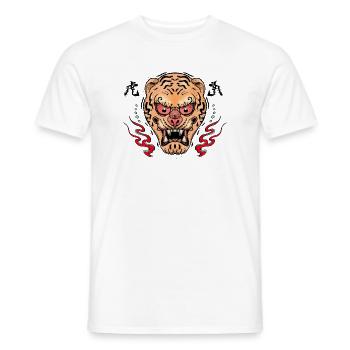 Tiger Oni Maske Illustration - Männer T-Shirt - Weiß - Vorne - AI Model Male 178 dark (178cm)