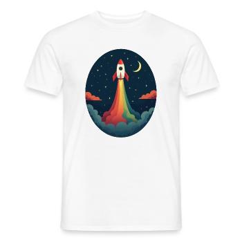 Launched Out - Never Looking Back - Men's T-Shirt - white - Front - AI Model Male 178 dark (178cm)