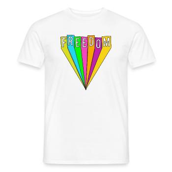 FREEDOM - T-shirt homme - blanc - Devant - AI Model Male 178 dark (178cm)