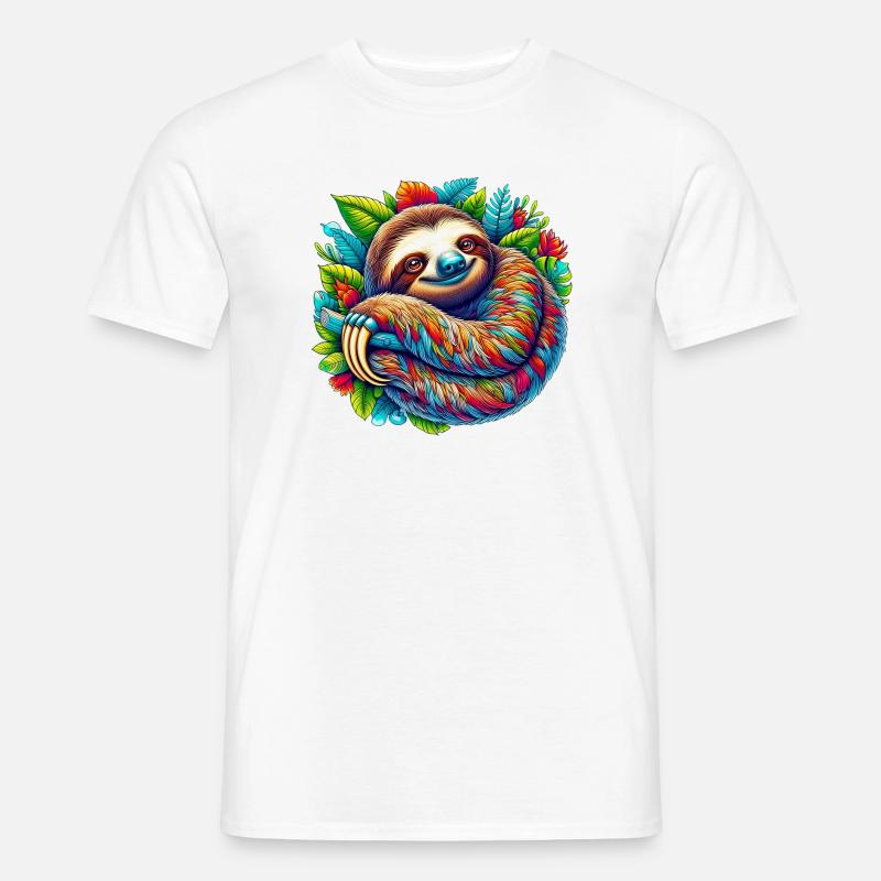 Faultier - Männer T-Shirt - Weiß