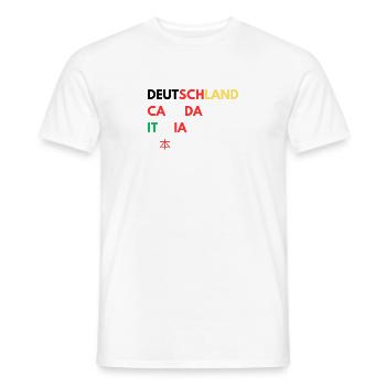 Länderfarben Schriftzug Collage - Männer T-Shirt - Weiß - Vorne - AI Model Male 178 dark (178cm)