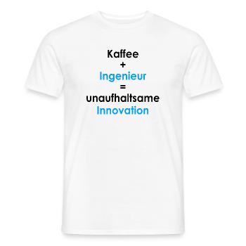 Kaffee gleich Innovation - Männer T-Shirt - Weiß - Vorne - AI Model Male 178 dark (178cm)