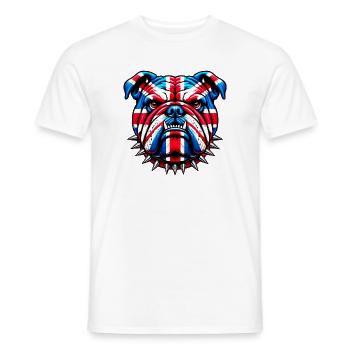 Bouledogue anglais Chien - T-shirt homme - blanc - Devant - AI Model Male 178 dark (178cm)