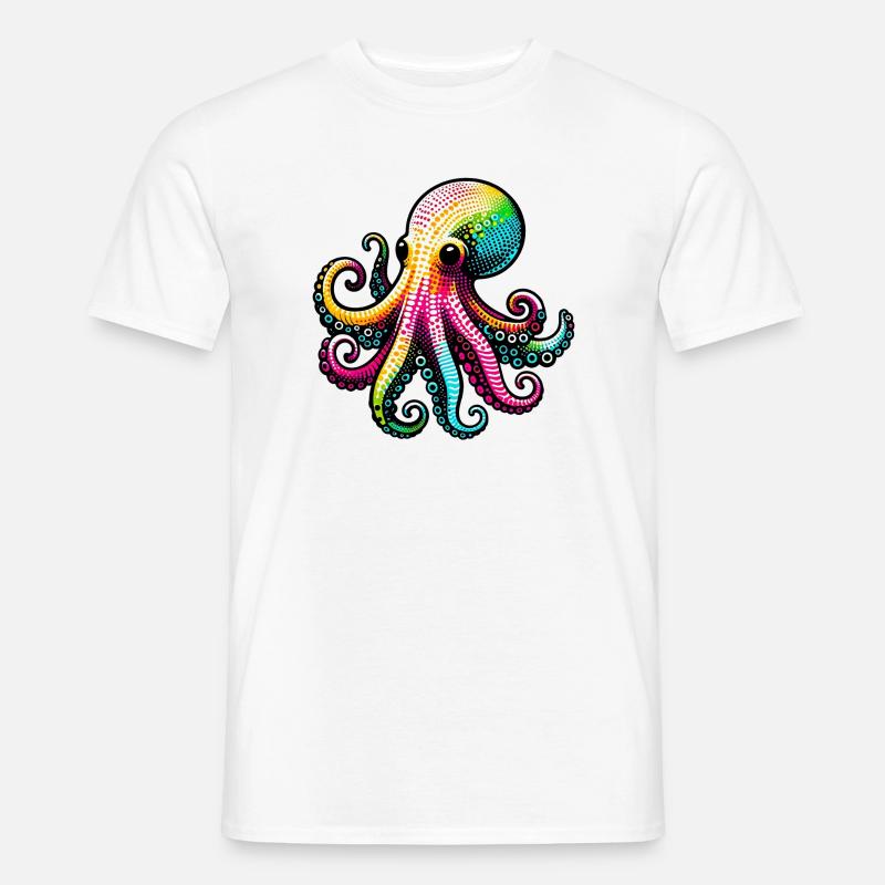 Krake - Männer T-Shirt - Weiß