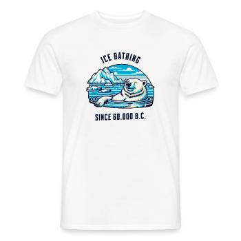 Polar bear bathing in the Arctic cold physio - Men's T-Shirt - white - Front - AI Model Male 178 dark (178cm)