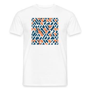Dream Patterns 5 Coral Navy Abstract Dream Pattern - Men's T-Shirt - white - Front - AI Model Male 178 dark (178cm)