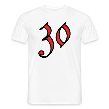 30. 30 JAHRE. 30-JÄHRIGES JUBILÄUM. 30-JÄHRIGES JUBILÄUM. - Männer T-Shirt - Weiß - Vorne - AI Model Male 178 dark (178cm)