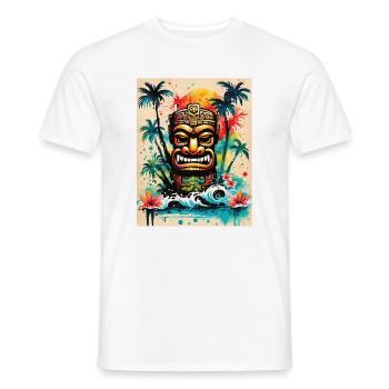 Art Tiki Splash - T-shirt homme - blanc - Devant - AI Model Male 178 dark (178cm)