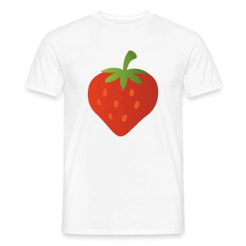 Illustration de cœur de fraise rouge pour les vêtements - T-shirt homme - blanc - Devant - AI Model Male 178 dark (178cm)