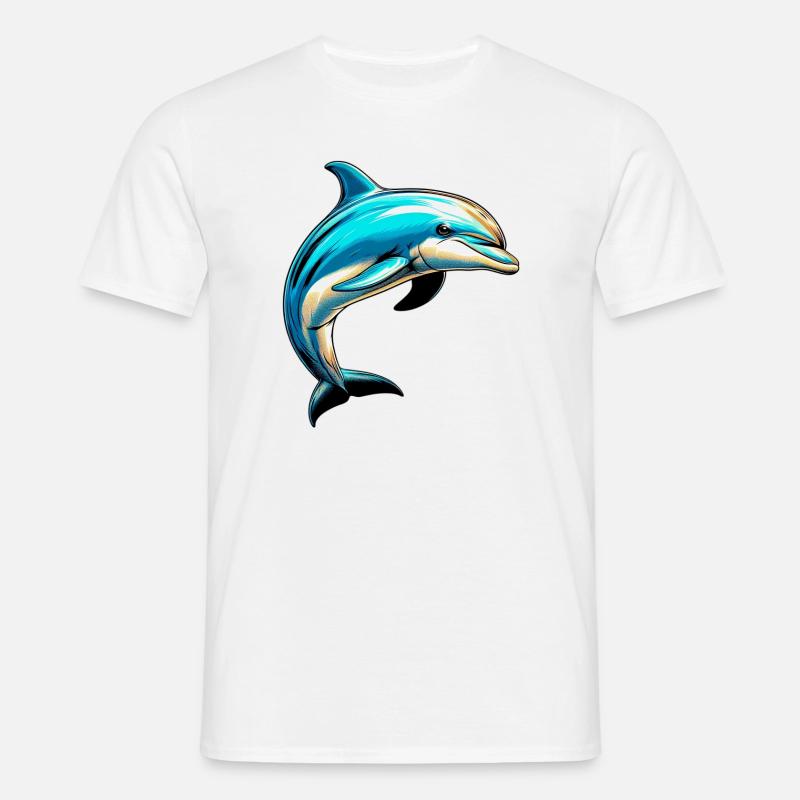 Delfin - Männer T-Shirt - Weiß