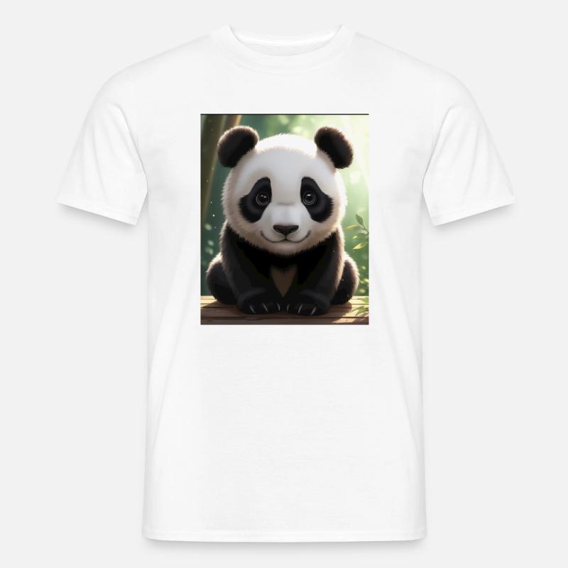 Panda Design - Männer T-Shirt - Weiß