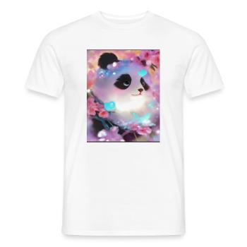 Panda Picture - Men's T-Shirt - white - Front - AI Model Male 178 dark (178cm)