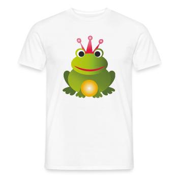 Frog Prince - with pink crown and golden ball - Men's T-Shirt - white - Front - AI Model Male 178 dark (178cm)