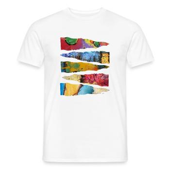 Conception abstraite de couche de peinture colorée - T-shirt homme - blanc - Devant - AI Model Male 178 dark (178cm)