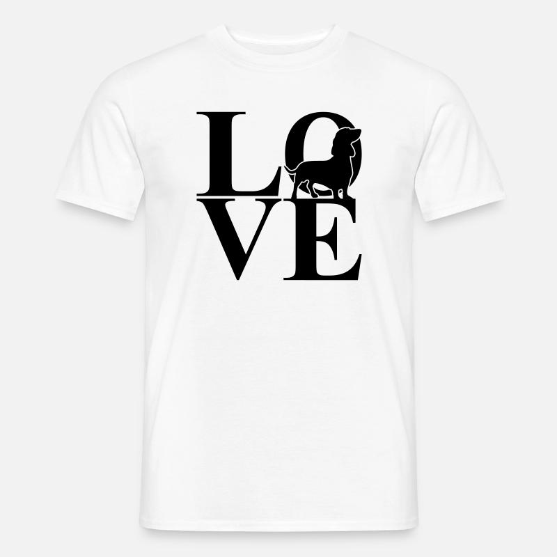 Dackel Love Hundemotiv - Männer T-Shirt - Weiß