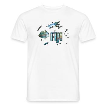 Carte à l’aquarelle Fidji - T-shirt homme - blanc - Devant - AI Model Male 178 dark (178cm)