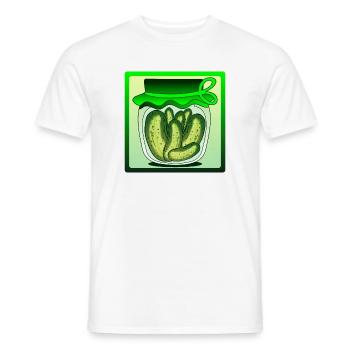 CORNICHONS, CORNICHONS, SALADE DE CONCOMBRE, CONCOMBRE - T-shirt homme - blanc - Devant - AI Model Male 178 dark (178cm)
