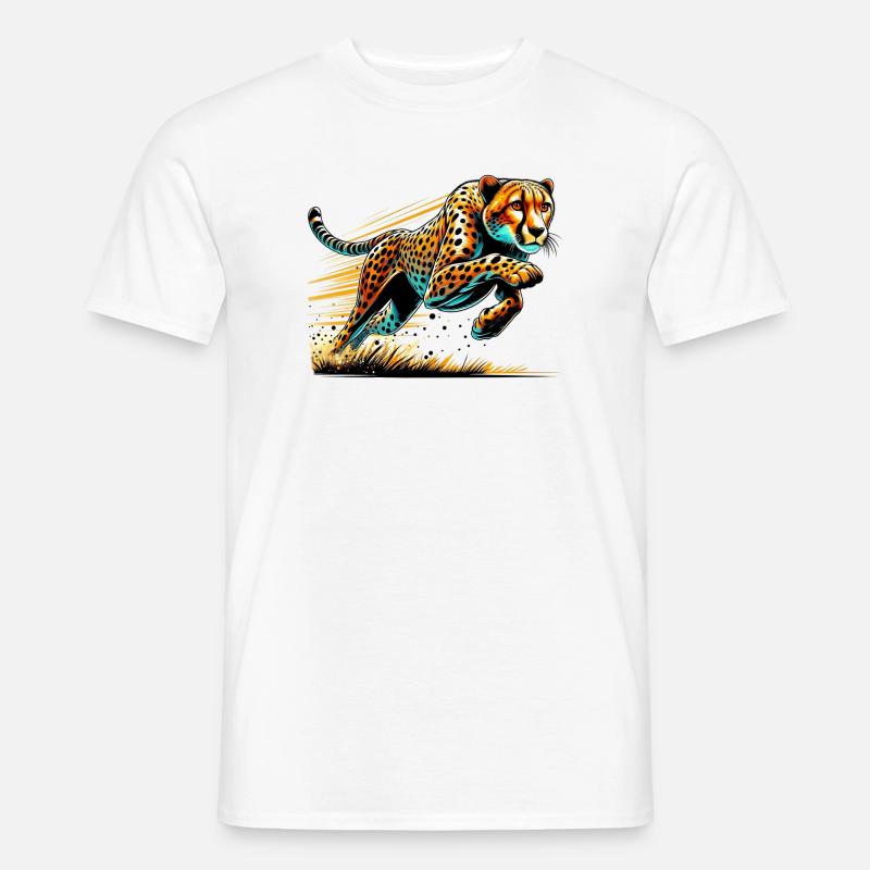 Gepard - Männer T-Shirt - Weiß