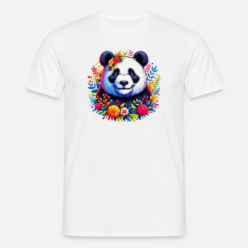 Panda - T-shirt til herrer - hvid