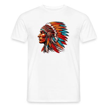 American Indian American - Men's T-Shirt - white - Front - AI Model Male 178 dark (178cm)