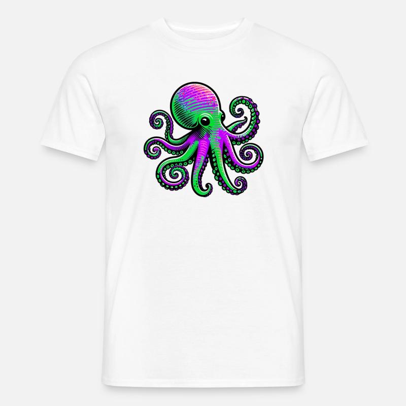 Krake - Männer T-Shirt - Weiß