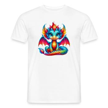 Dragon - Men's T-Shirt - white - Front - AI Model Male 178 dark (178cm)