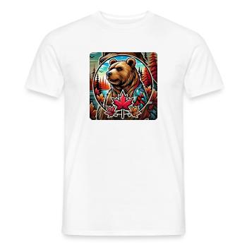 Canada bear nature design - Men's T-Shirt - white - Front - AI Model Male 178 dark (178cm)
