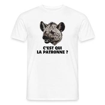 , office humor, hyena - Men's T-Shirt - white - Front - AI Model Male 178 dark (178cm)