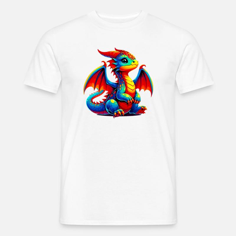 Drache - Männer T-Shirt - Weiß